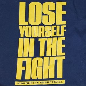 Marquette Basketball "Lose Yourself in the Fight" Navy Blue T-Shirt